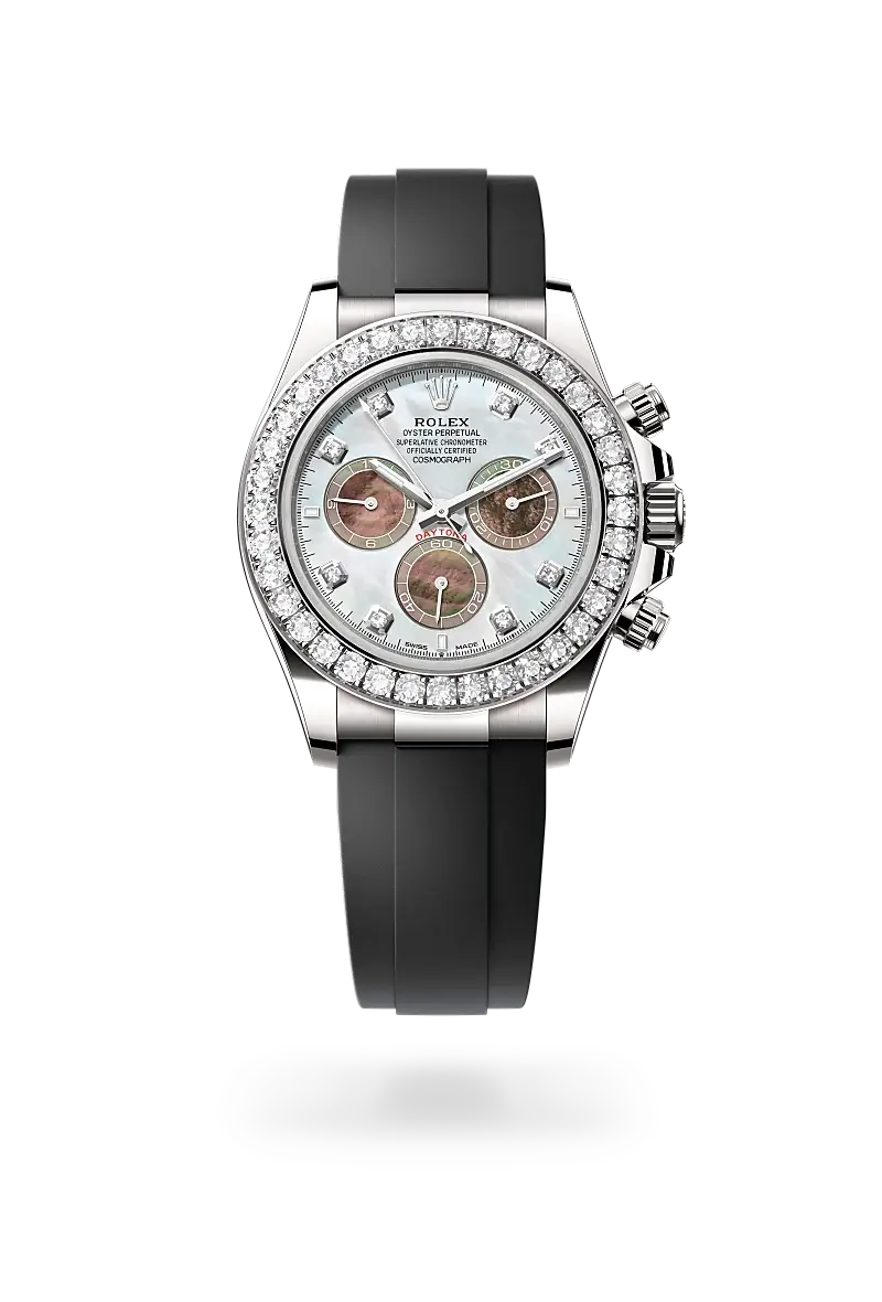 劳力士 宇宙计型迪通拿 蚝式，40毫米，钻石及白色黄金